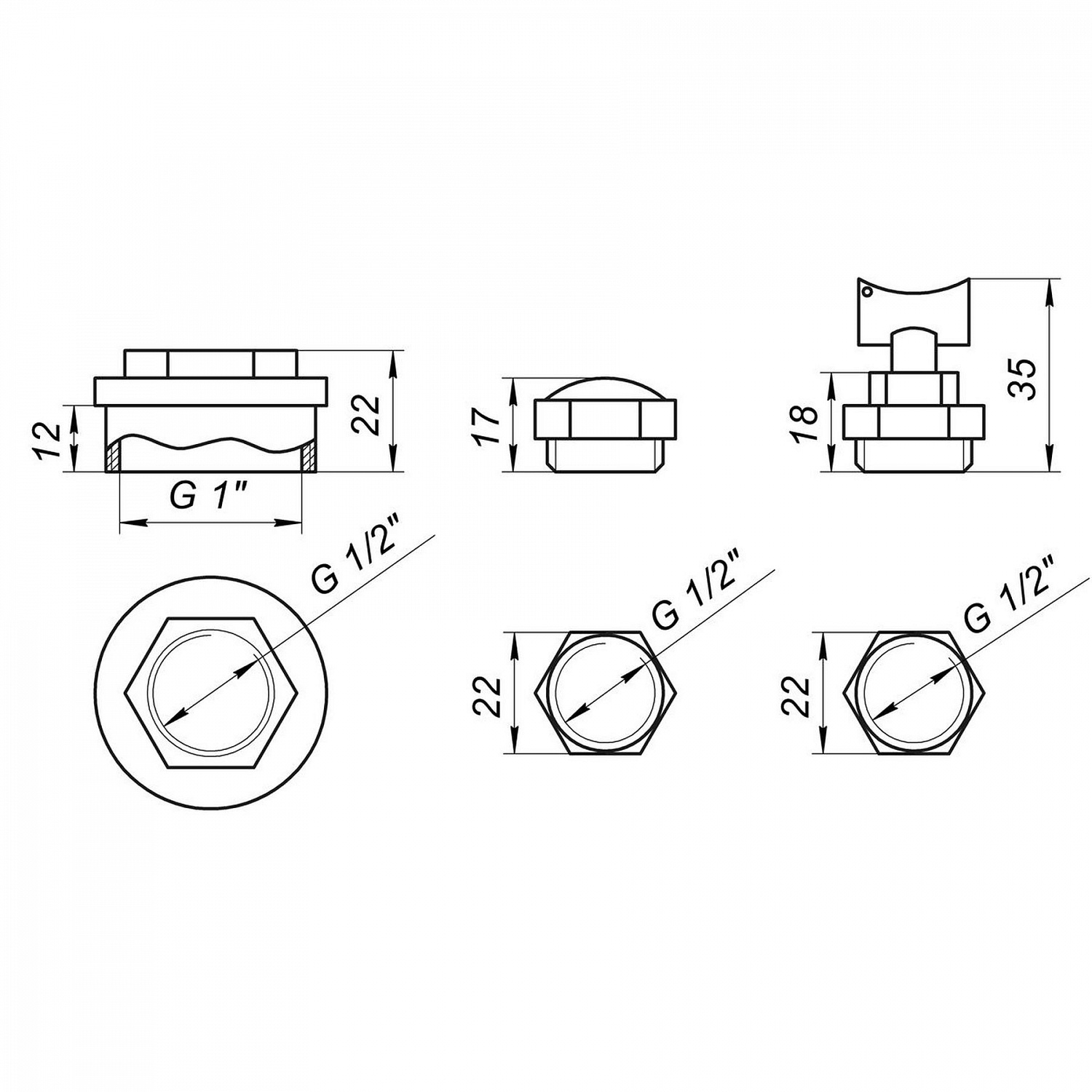 Комплект футорок секційного радіатора CRISTAL NR-2011 1/2″ (HT 404) в інтернет-магазині Yago