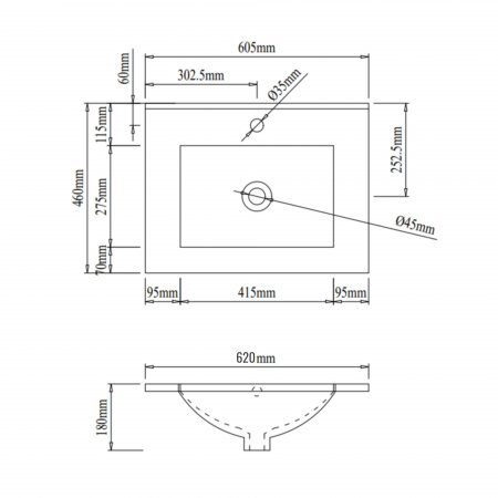 Раковина Qtap Albatross 600х460х180 White без донного клапану QT01113060CW1