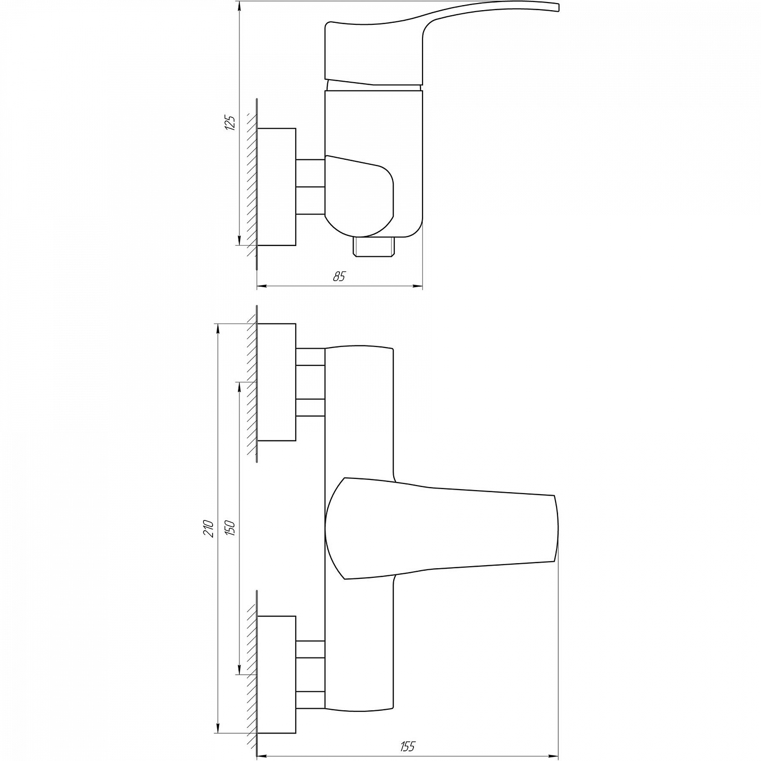Змішувач для душу Globus Lux QUEENSLAND GLQU-105