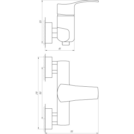 Змішувач для душу Globus Lux QUEENSLAND GLQU-105
