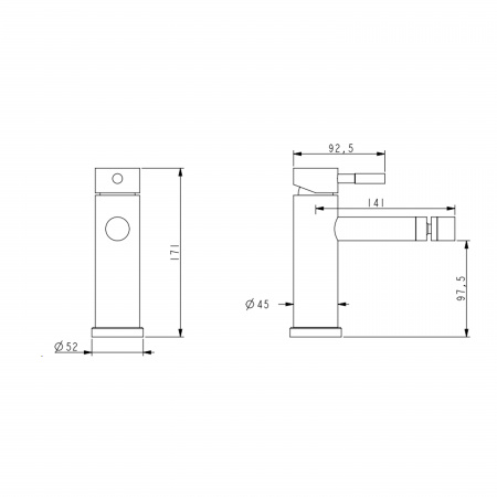 Змішувач для біде Lidz Aria 001AF (k35) LDARI001AFNKS46096 Nickel