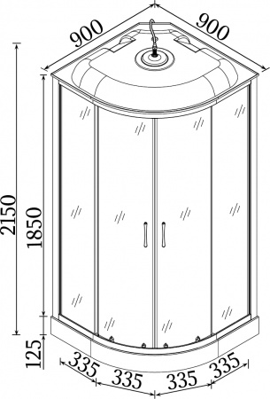 Душовий бокс BRAVO WISLOK L90W (3уп.)