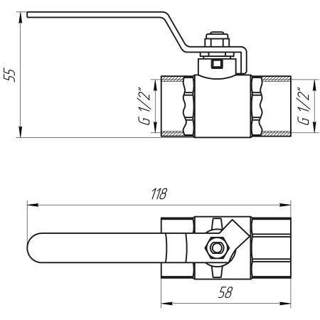 Кран кульовий прямий Q PROFESSIONAL    1/2″ ВВ КР PN40 QP151 в інтернет-магазині Yago
