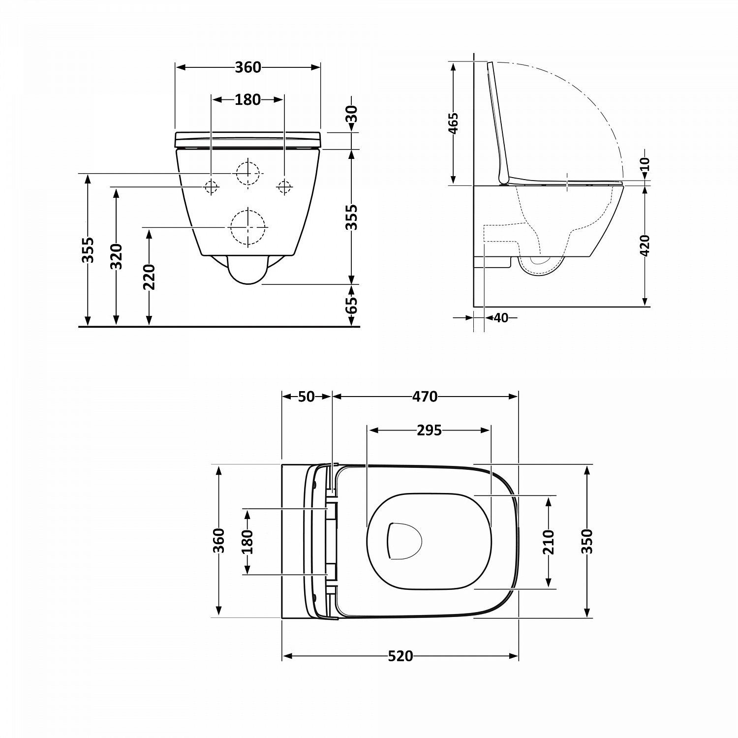 Унітаз підвісний Qtap Crow безобідковий з сідінням Soft-close QT05335170W
