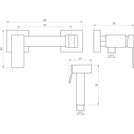 Змішувач гігієнічний Globus Lux  Niagara GLN-5-106MIX