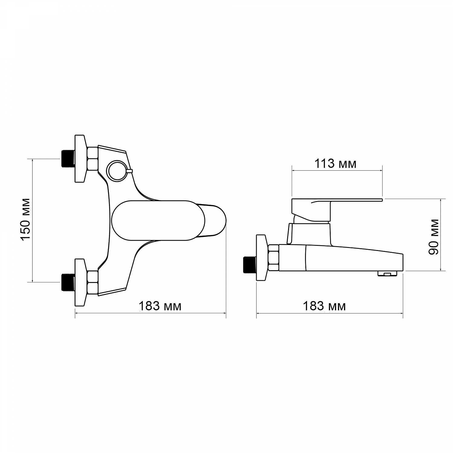 Змішувач для ванни Lidz Tani 006 (з душовим гарнітуром) (k40) LDTAN006CRM44964 Chrome