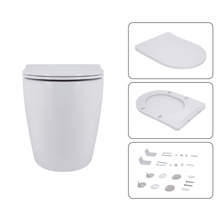 Готове рішення Qtap для ванної кімнати: підвісний унітаз Robin + комплект інсталяції Nest 4 в 1 (квадратна клавіша Satin)