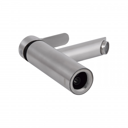 Змішувач для раковини Brinex Pure 001F низький  Nickel BRIPUR001FNKL