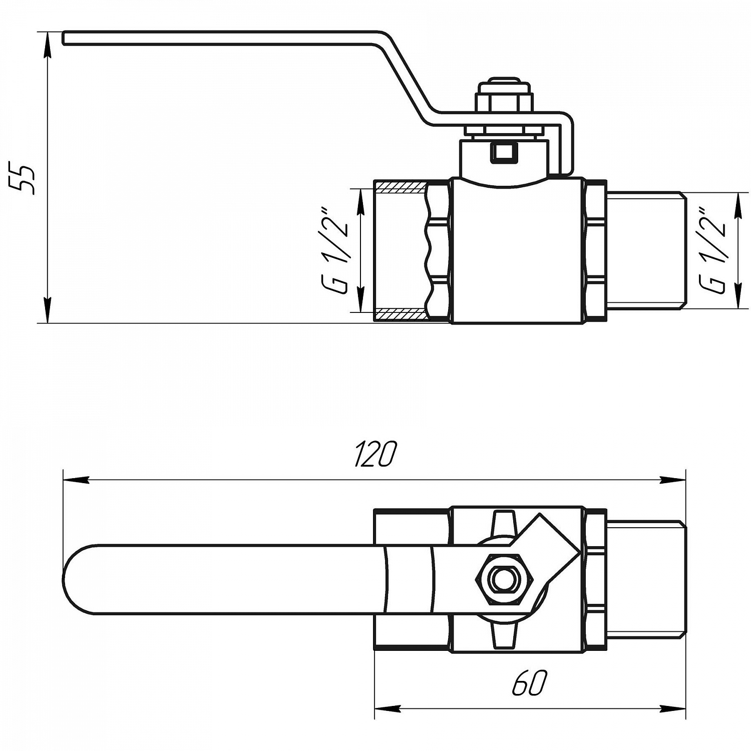Кран кульовий прямий Q PROFESSIONAL    1/2″ ЗВ КР PN40 QP152 в інтернет-магазині Yago