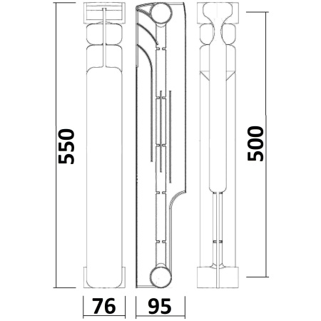 Радіатор біметалевий секційний ENERGO BIDEEP 500/96 (кратно 10) в інтернет-магазині Yago