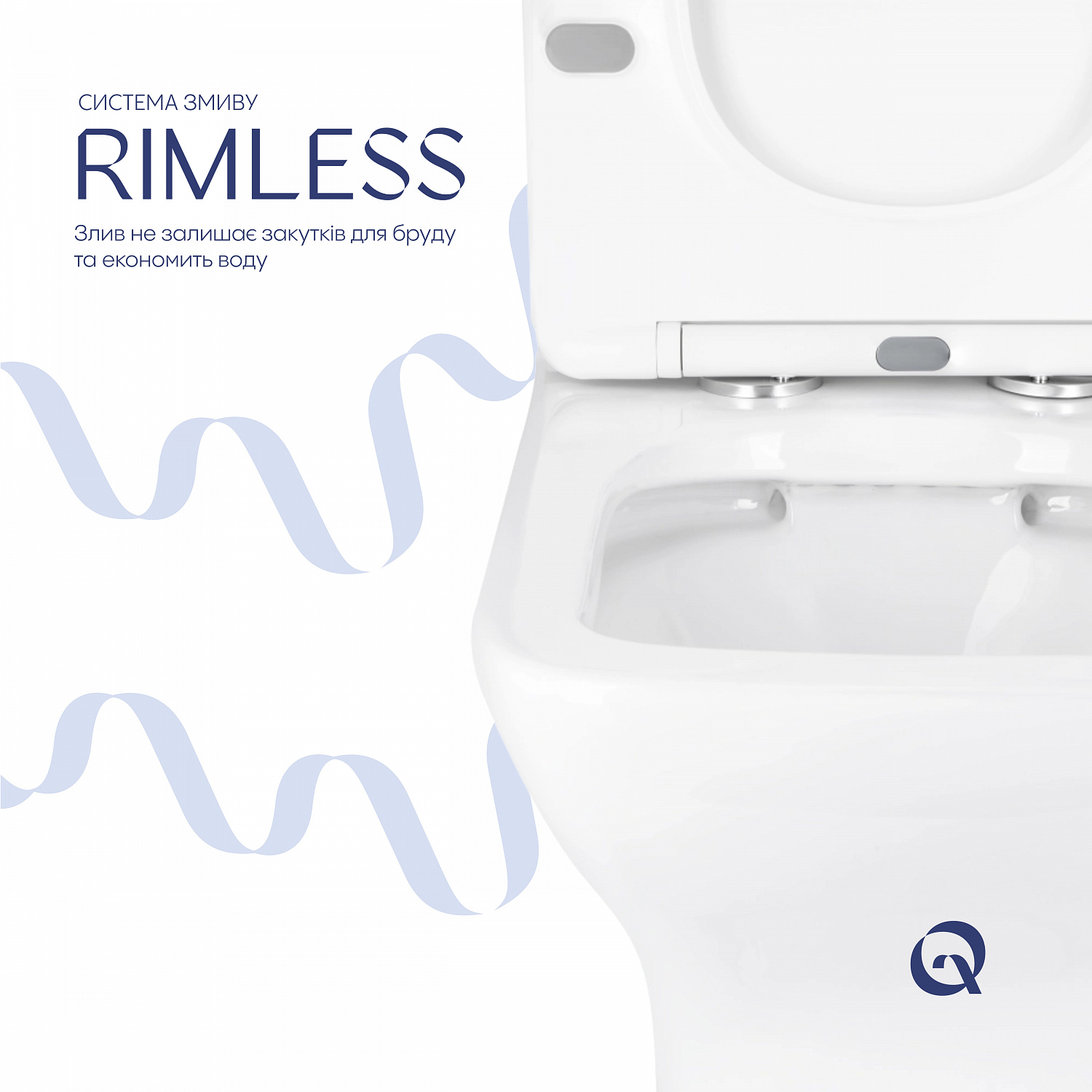 Унітаз підлоговий Qtap Aries Rimless безобідковий з сидінням Soft-close WHITE QT03228302W