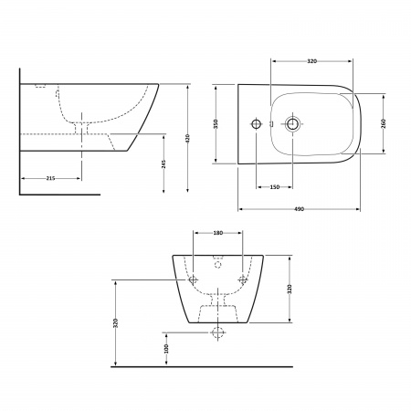 Біде підвісне Qtap Tern 520x350x330 White QT17551303GW