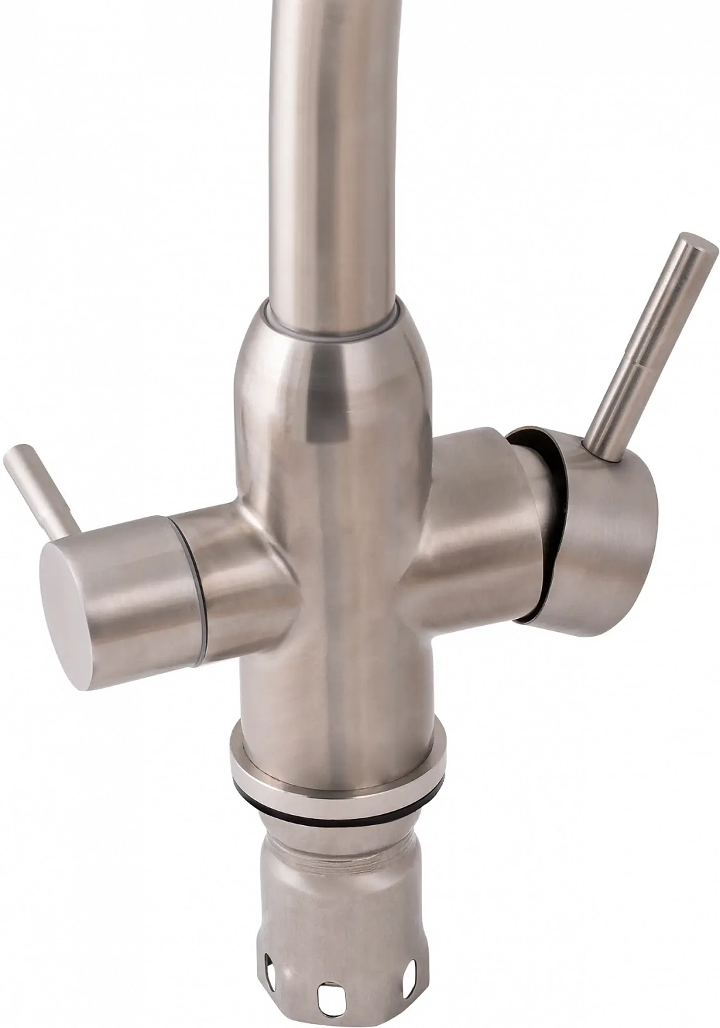 Змішувач кухоний Lidz Aria 020F2 з підключенням для питної води (k35) Nickel