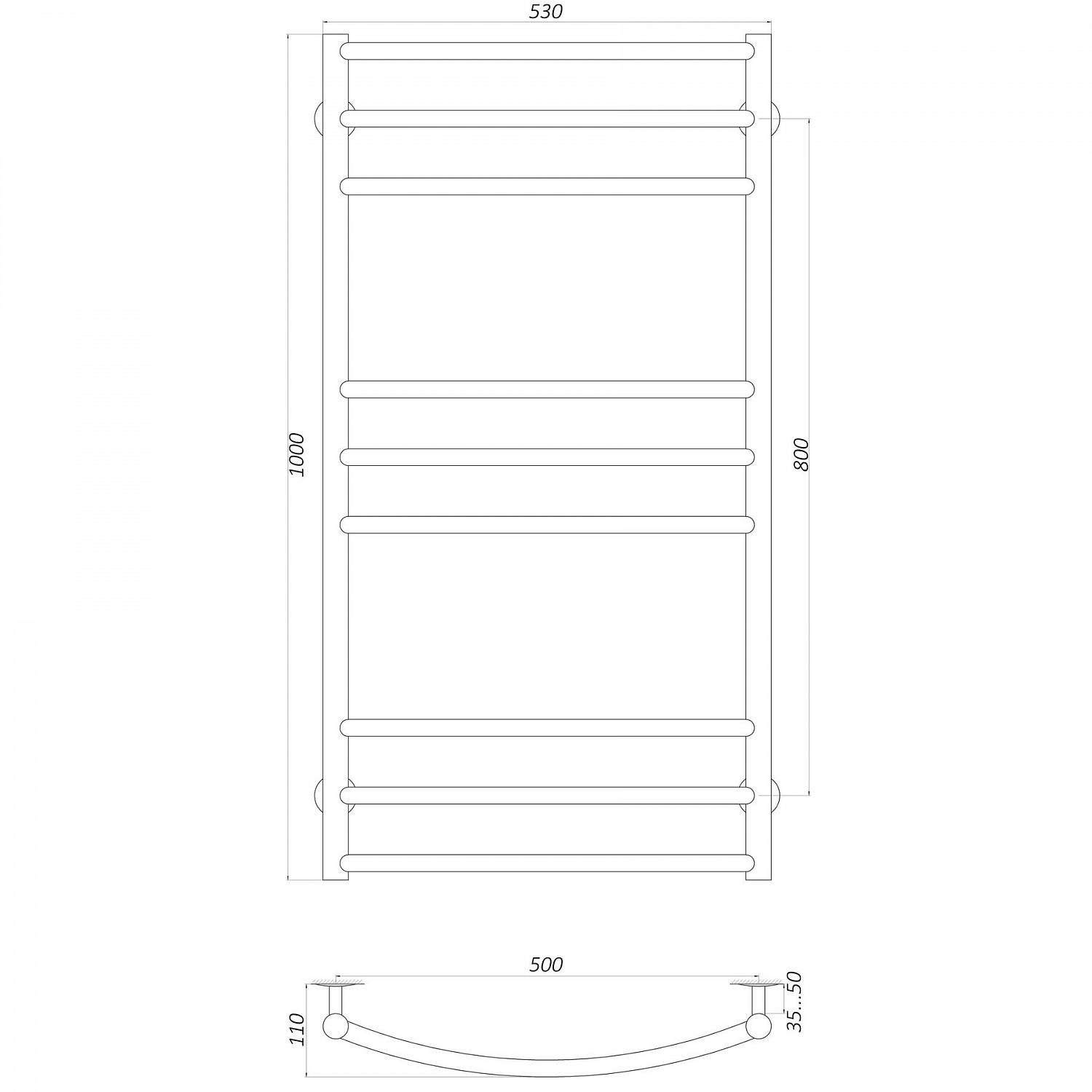 Рушникосушарка UNIO LDE ER 1000-500-9 Драбинка Дуга Еліт електро в інтернет-магазині Yago