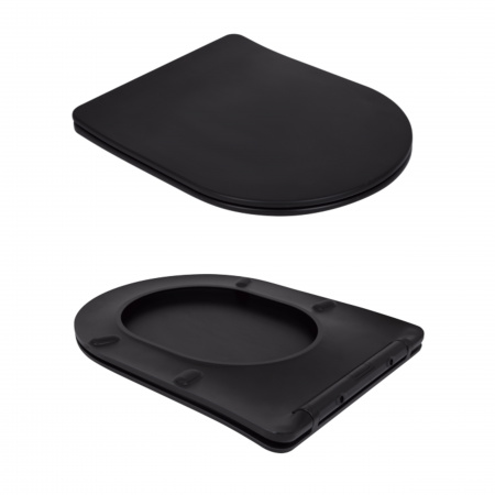 Унітаз підлоговий Qtap Scorpio Ultra Quiet безобідковий з сидінням Soft-close MATT BLACK QT14226088AMB