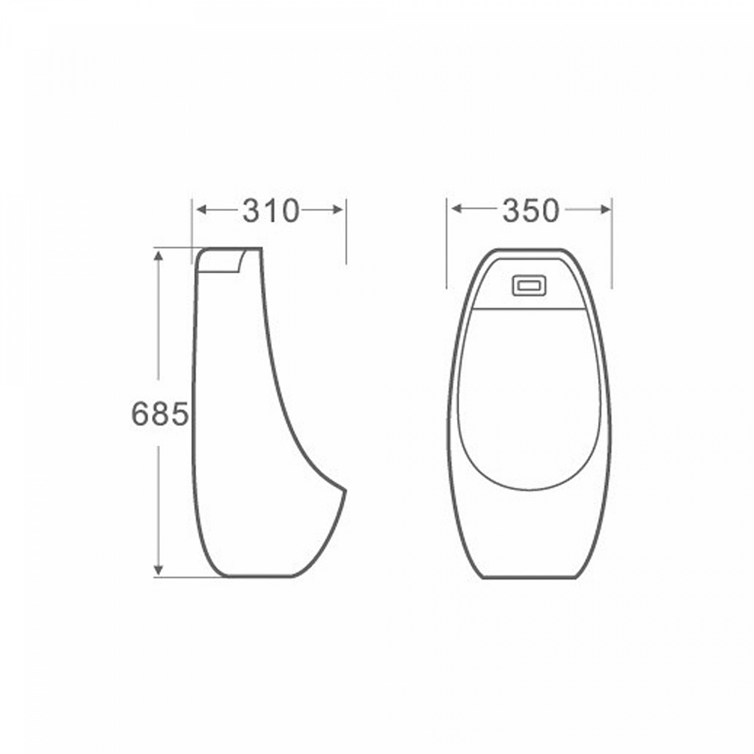 Писсуар подвесной Qtap Stork с ИК-датчиком автоматического смыва 350х310х685 White QT1588102HW