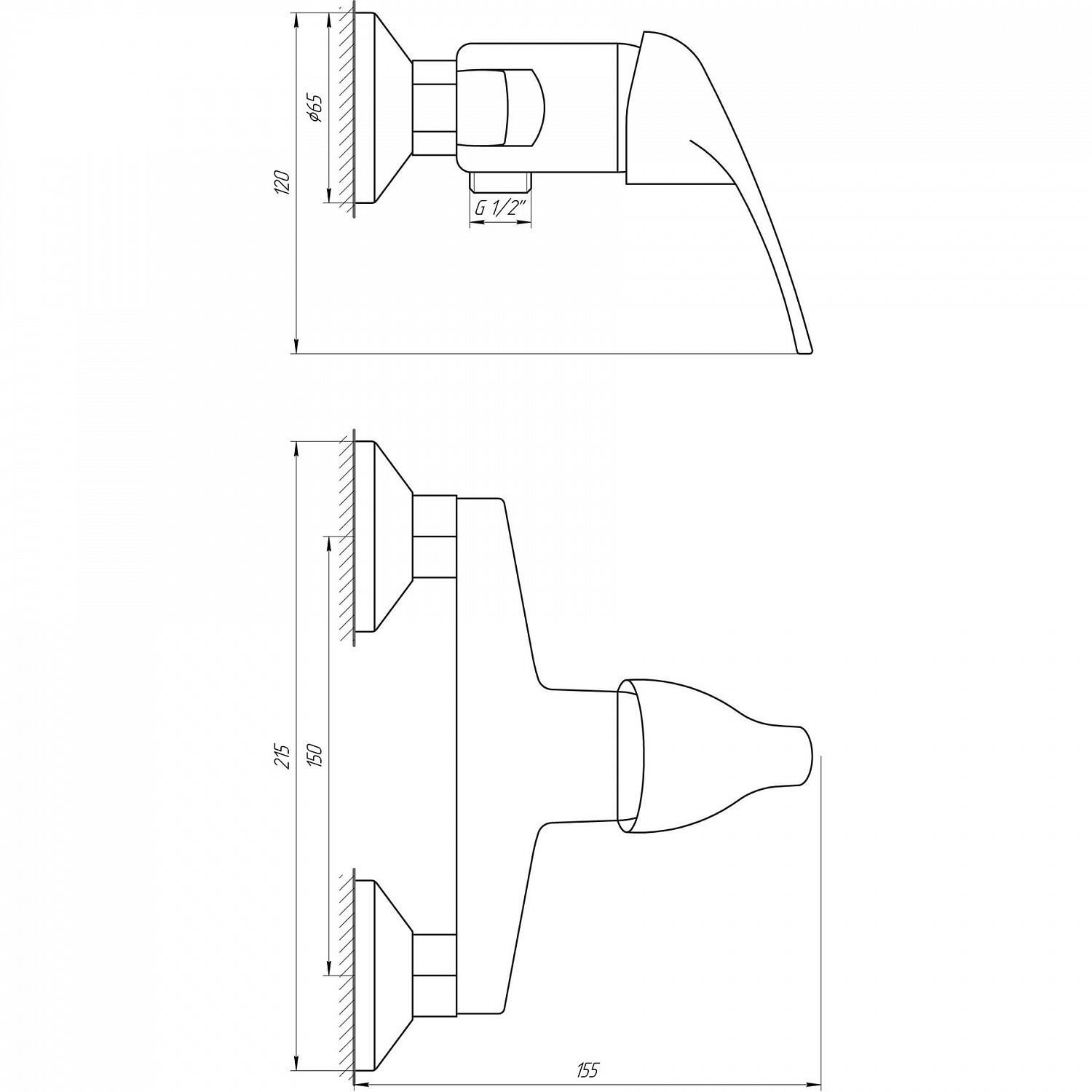 Змішувач для душу Globus Lux Solly GLSO-0105N