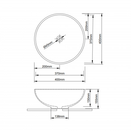 Раковина-чаша Qtap Owl 400х400х155 White QT1911K53WN