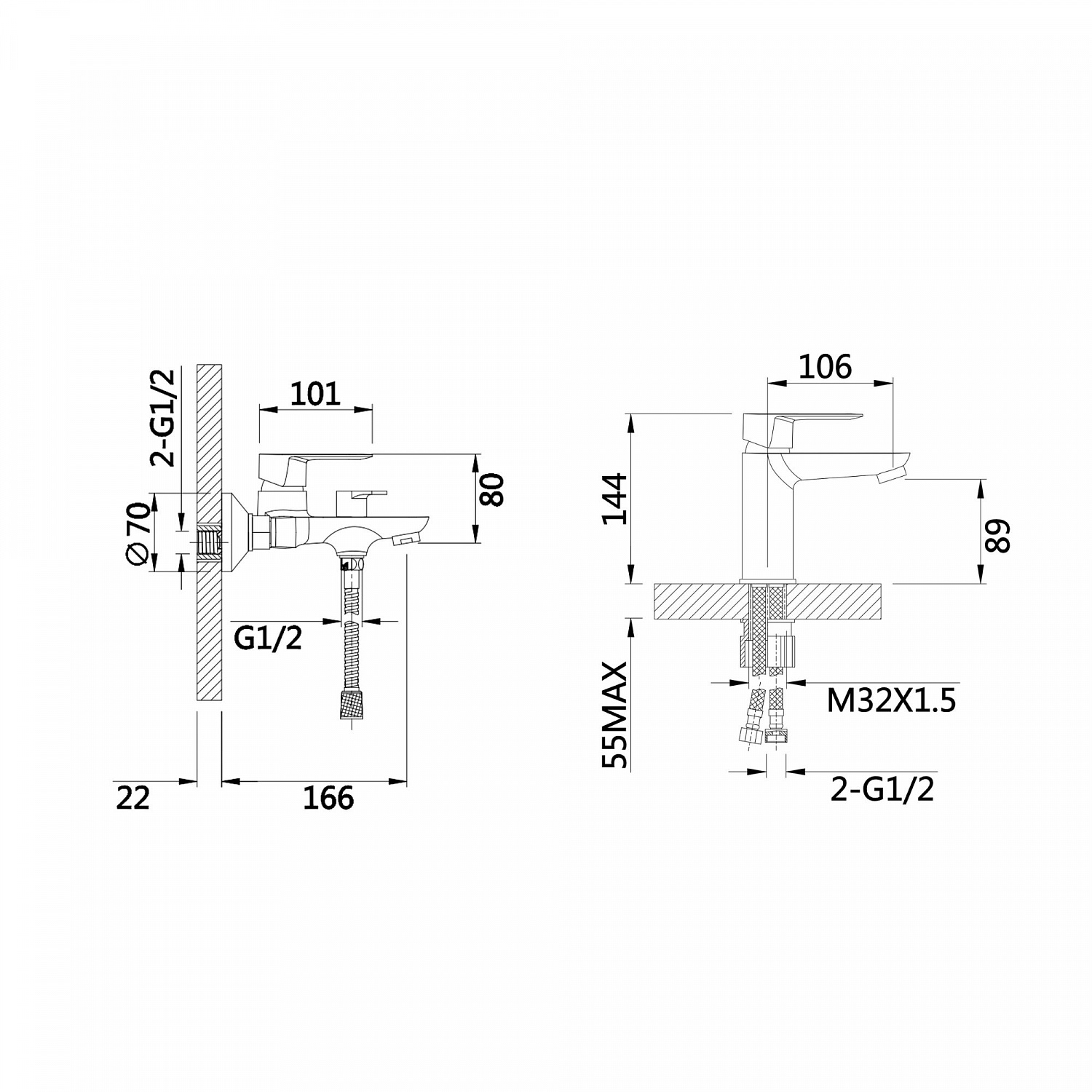 Набір змішувачів Latwa 001 + Latwa 006 Chrome