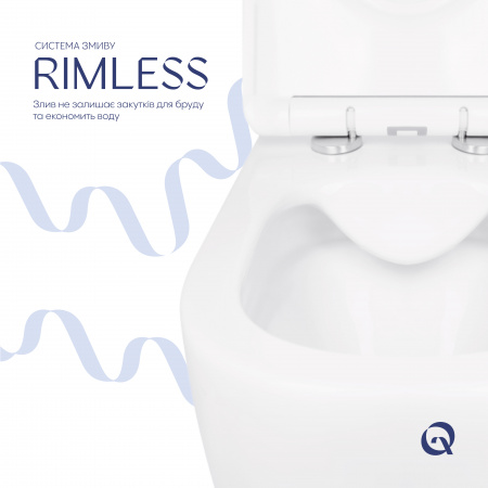 Унітаз підвісний Qtap Jay безобідковий з сідінням Soft-close QT07335176W