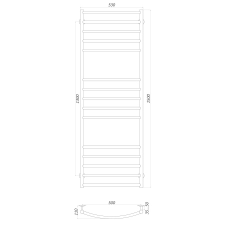 Рушникосушарка UNIO LDE W 1500-500-15 Драбинка Дуга Еліт вода в інтернет-магазині Yago