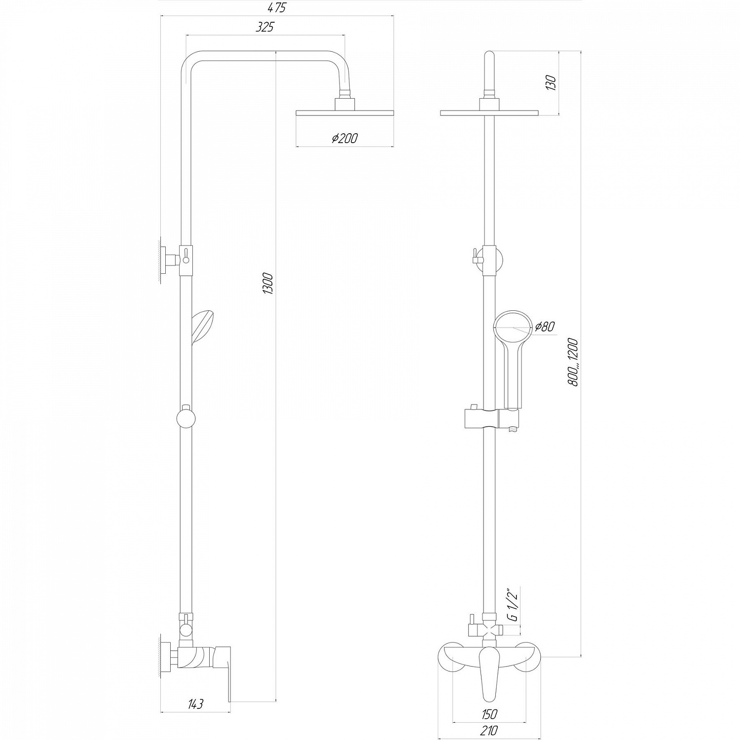 Душова система DOMINO TORINO DS-TO-004