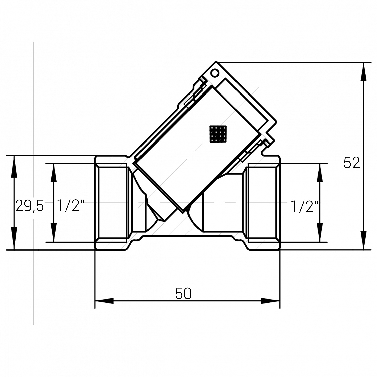 Фільтр грубої очистки нікельований 1/2″ВР х 1/2″ВР ливарний Б3301А(нк) VA в інтернет-магазині Yago