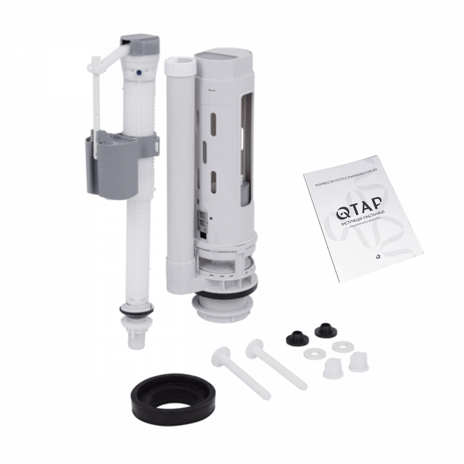 Унітаз-компакт Qtap Nando безобідковий з сидінням Soft-close QT12221222AW