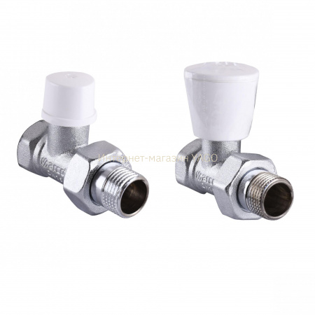 Набір Крани радіаторні прямі ARCO 1/2″ подача + зворотка  KC013 KCM13 в інтернет-магазині Yago