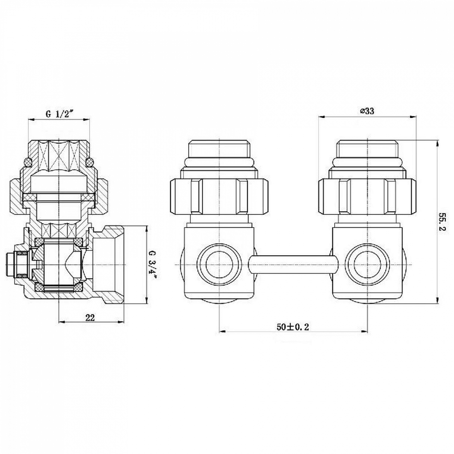 Вузол нижнього підключення панельного радіатора SOLOMON NV 5102 кутовий кульовий 3/4″ в інтернет-магазині Yago