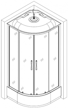 Душовий бокс BRAVO BARYCZ L90B (4уп.)