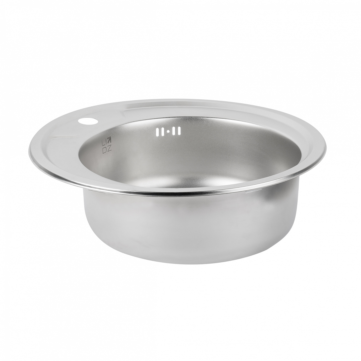 Кругла кухонна мийка з сифоном Lidz 490-A 0,6 мм Satin (LIDZ490A06SAT160)