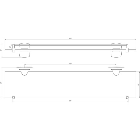 Полиця скляна Perfect Sanitary Appliances RM 1702