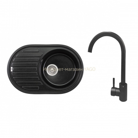 Набір: Кухонна мийка Lidz 780x500/200 BLM-14 (LIDZBLM14780500200) + Lidz Aria Змішувач для кухні 015F (k35) BLM