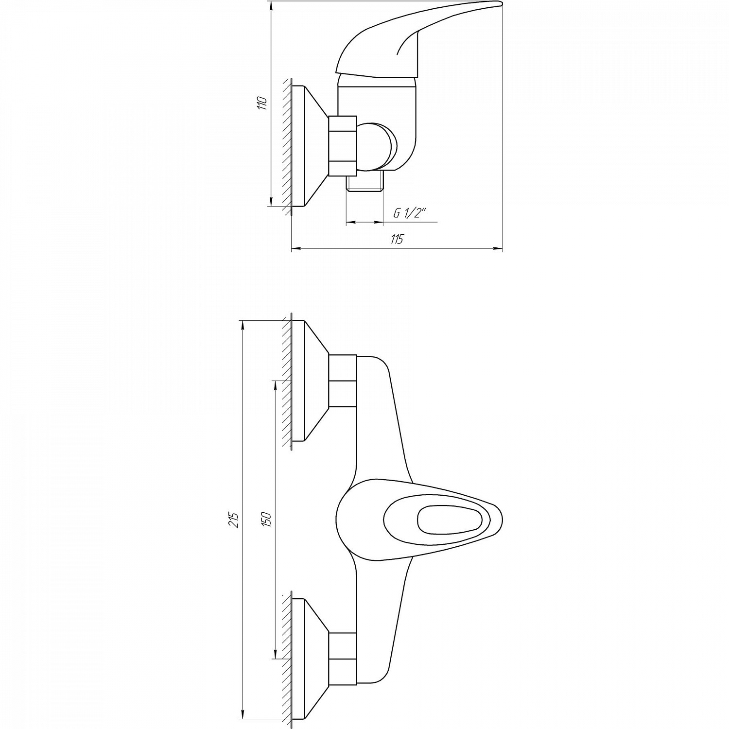 Змішувач для душу EcoMix ELIT EM-105