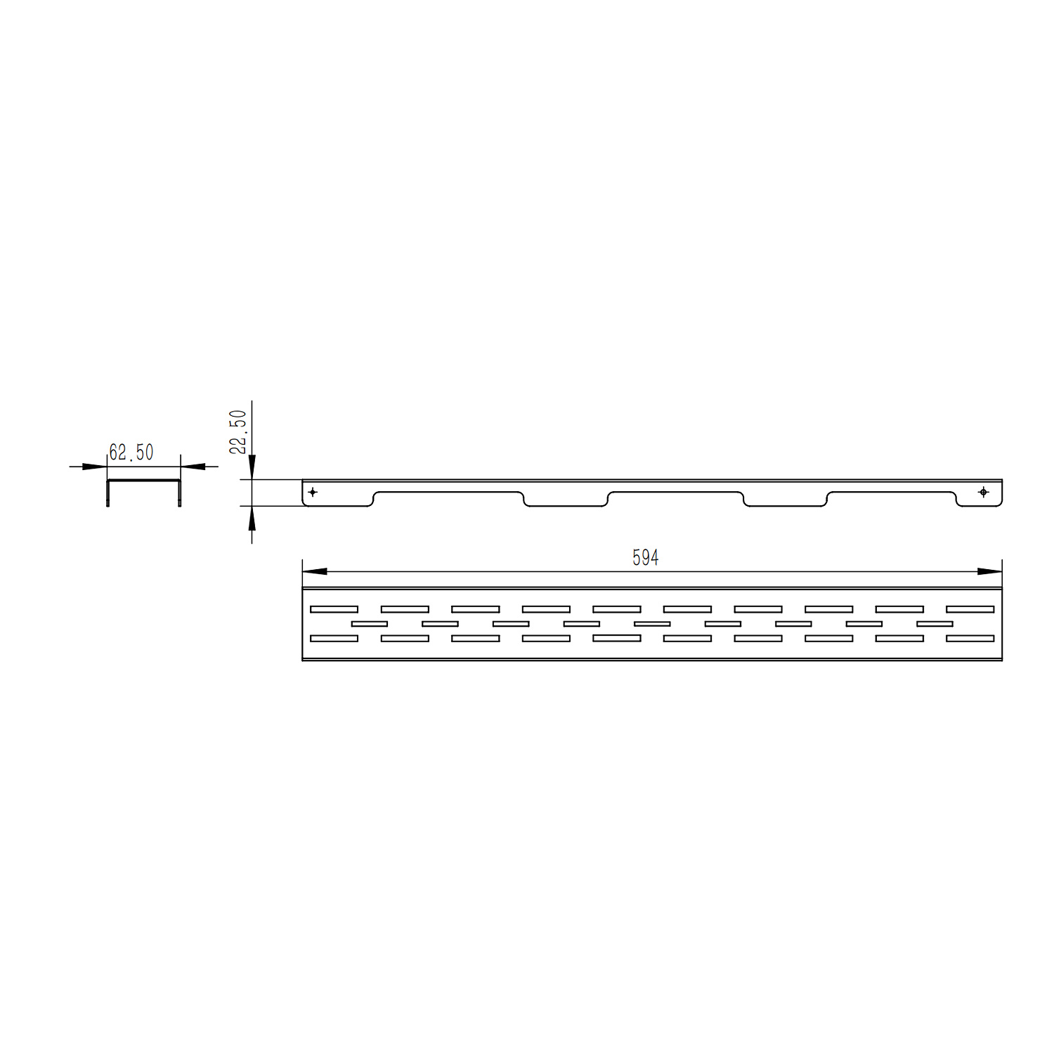 Решітка для лінійного трапу Qtap Grate FD600 (BLA)