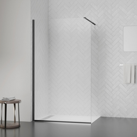 Душова перегородка Qtap Walk-In Standard BLM209.C8 90х200 см, скло Clear 8 мм, покриття CalcLess