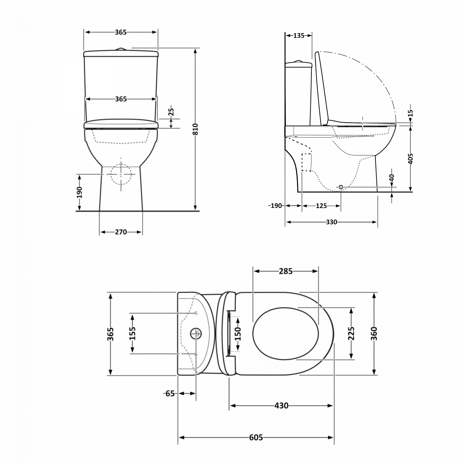 Унітаз підлоговий Qtap Dove Rimless безобідковий з сидінням Soft-close WHITE QT06228380BW