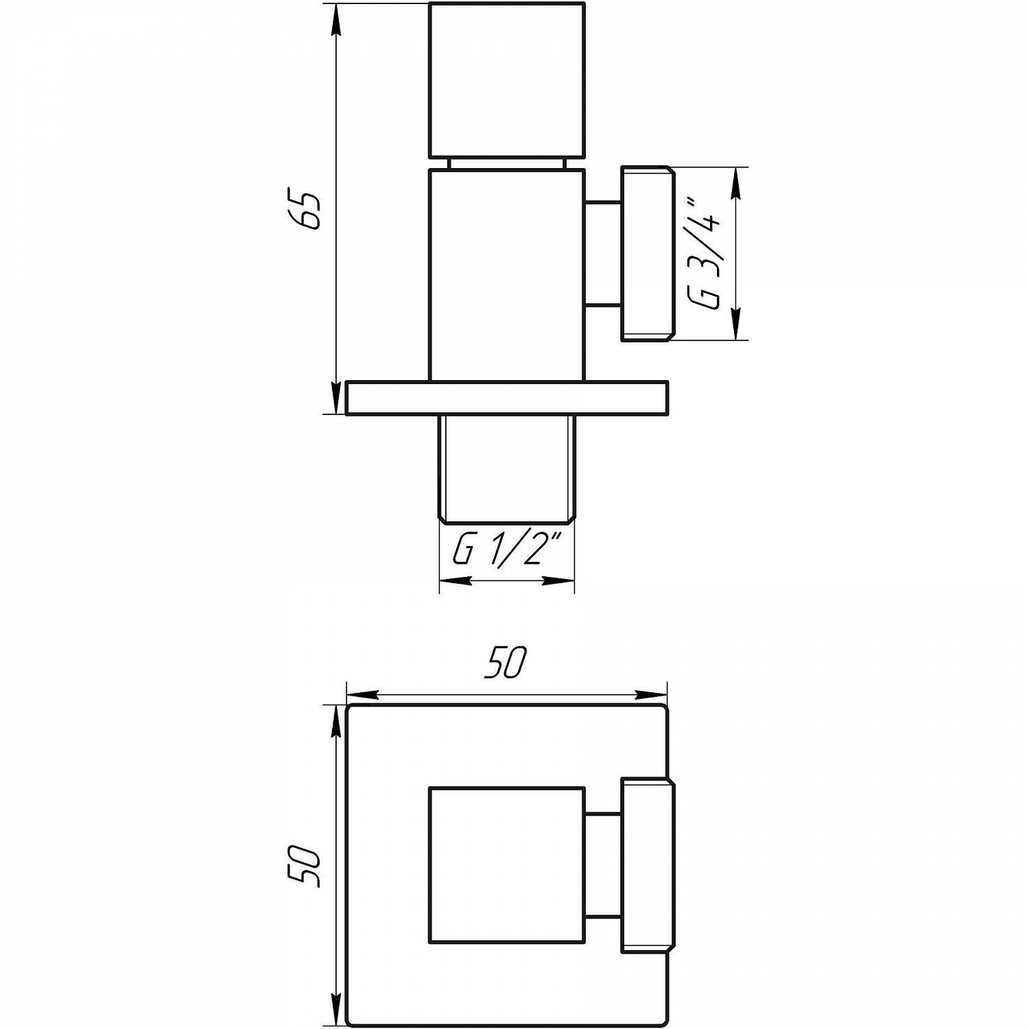 Кран напівобертовий кутовий SOLOMON 1/2″х3/4″ CUBE 7078 в інтернет-магазині Yago