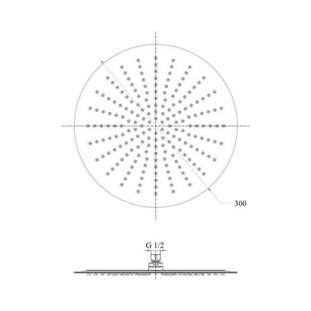 Лійка для верхнього душу Лейки Lidz Лейка 130 300 мм округла LDNIA130NKS32451 Chrome