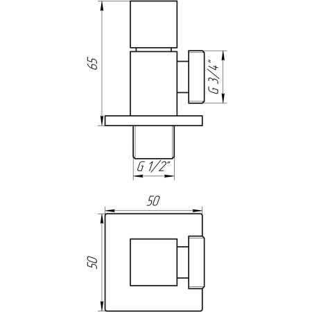 Кран напівобертовий кутовий SOLOMON 1/2″х3/4″ CUBE 7078 в інтернет-магазині Yago