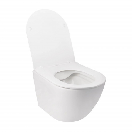 Готове рішення Qtap для ванної кімнати: підвісний унітаз Jay Rimless + комплект інсталяції Nest 4 в 1 (кругла клавіша Satin)