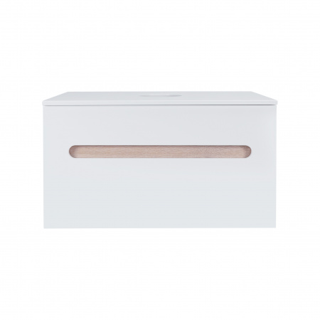 Тумба підвісна Qtap Virgo 800х476х469 White/Whitish oak зі стільницею QT1879TPА801WWO