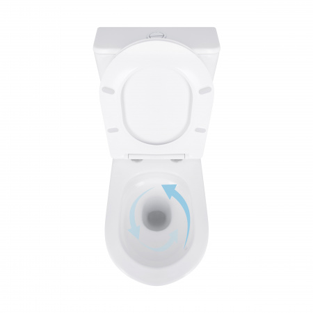Унітаз підлоговий Qtap Virgo Ultra Quiet безобідковий з сидінням Soft-close WHITE QT18226092AW