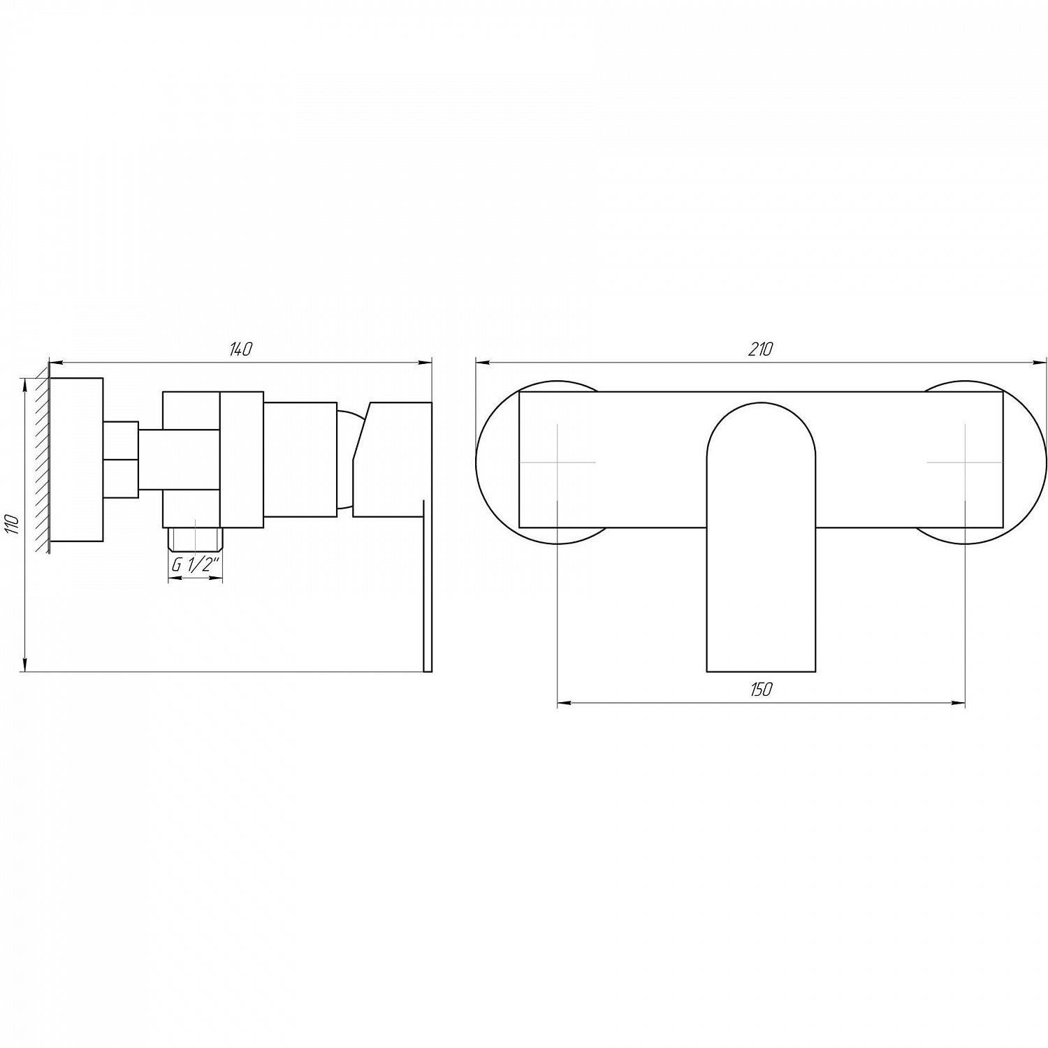 Змішувач для душу Globus Lux SHS-105-M