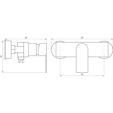 Змішувач для душу Globus Lux SHS-105-M