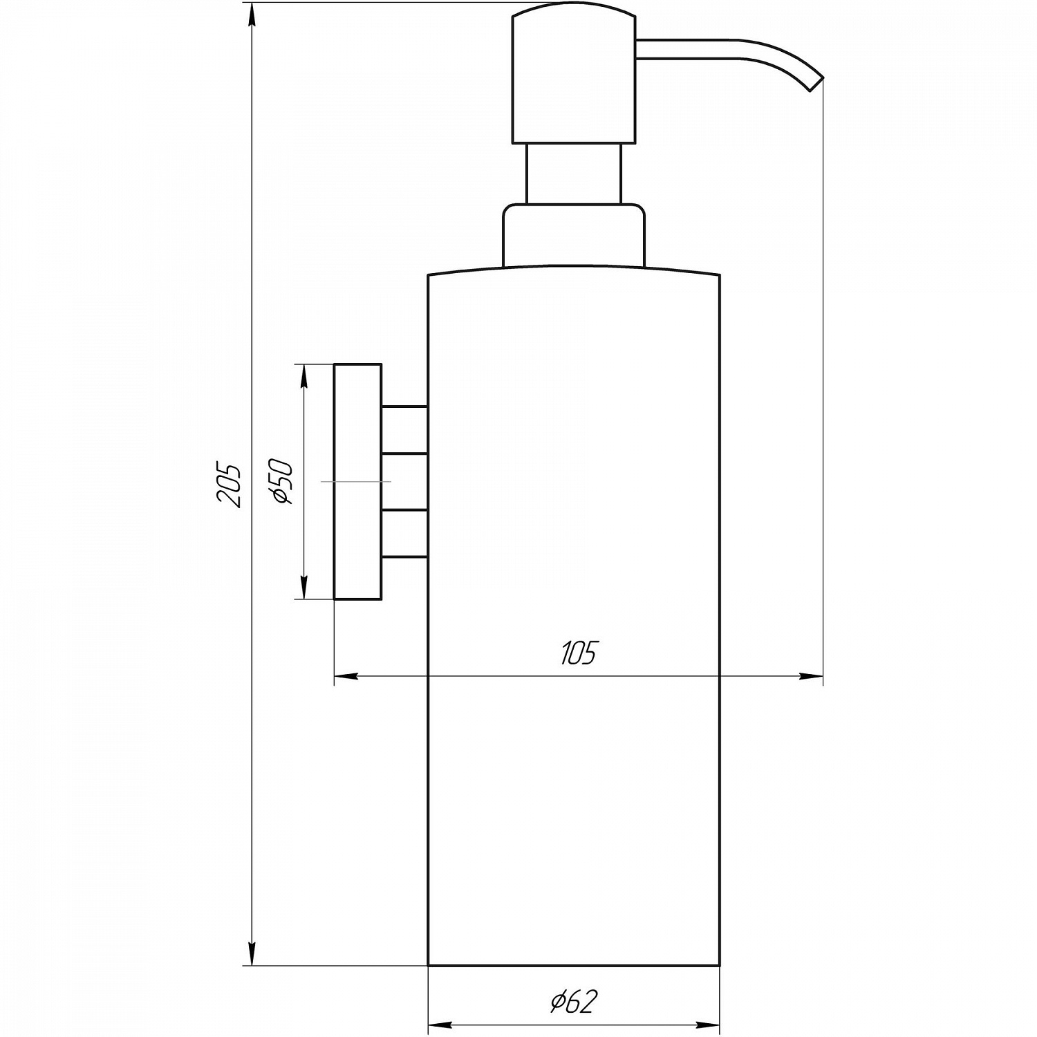 Дозатор рідкого мила Globus Lux BS8432 чорний матовий SUS304