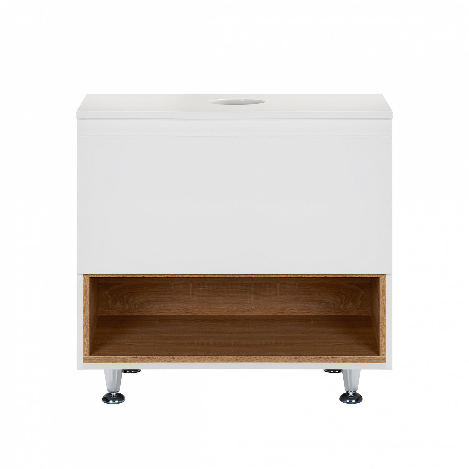 Тумба підлогова Qtap Robin 700х616х437 White/Whitish oak зі стільницею QT1380TNН7001WWO