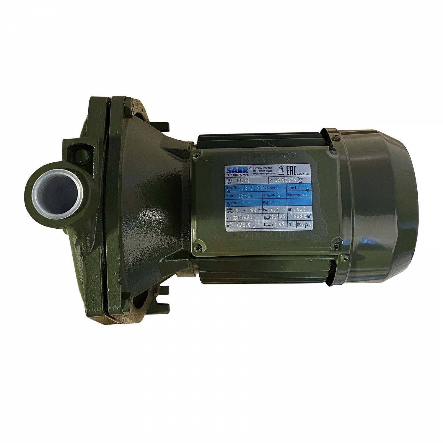 Насос вiдцентровий CM1PL 1,1 кВт SAER (7.2 м3/год, 44 м) однофазний в інтернет-магазині Yago