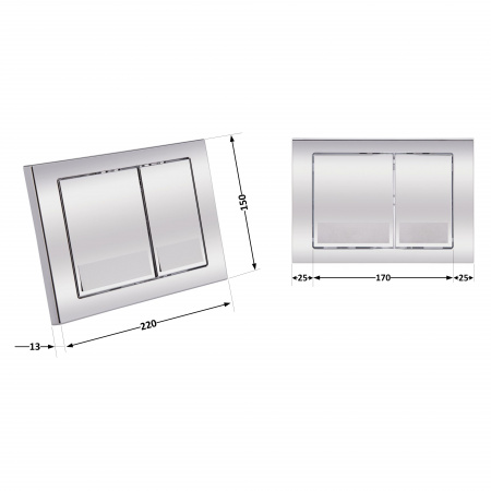 Панель змиву для унітаза Qtap Nest QT0111M06028CRM